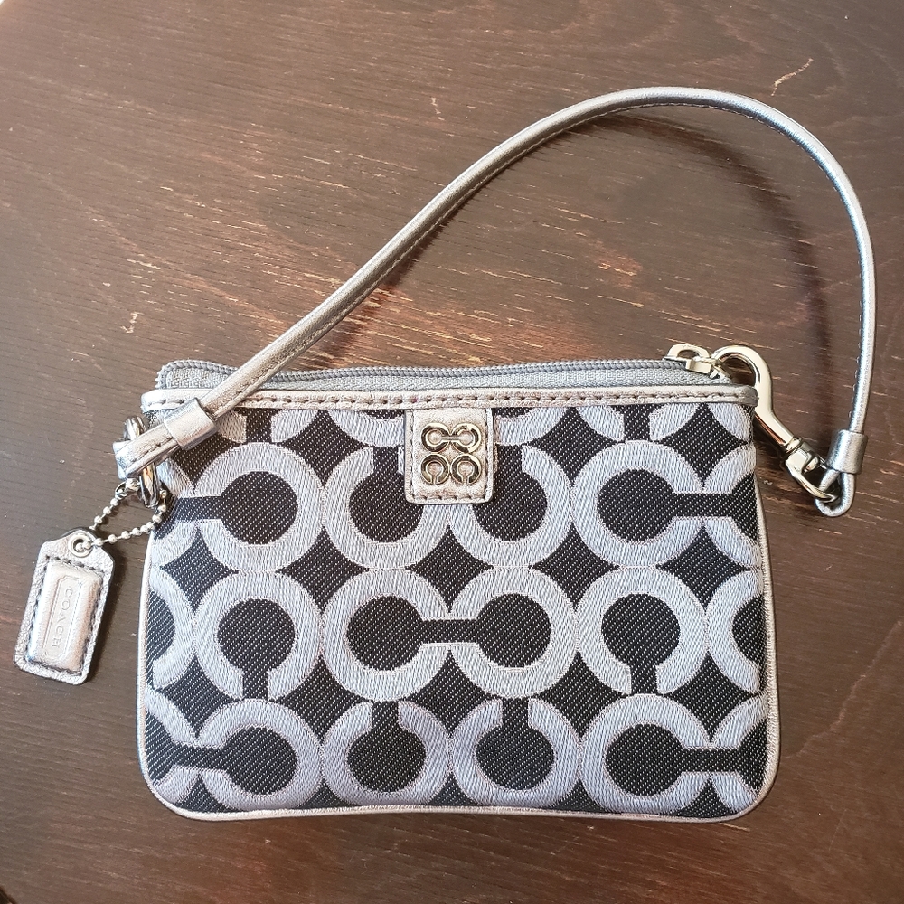 Coach Metallic Jacquard Signature Wristlet